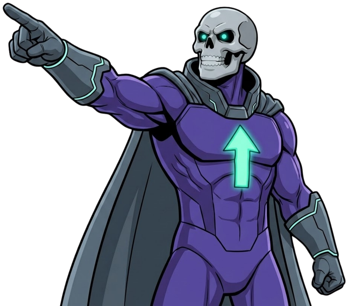 Lord Greyskull pointing forward